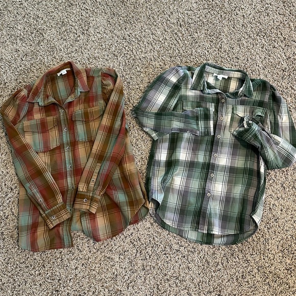 Treasure & Bond Tops - Treasure & Bond plaid shirts, 2 set bundle, size XS